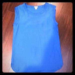 J Crew XXS blue lightweight tank top blouse EUC